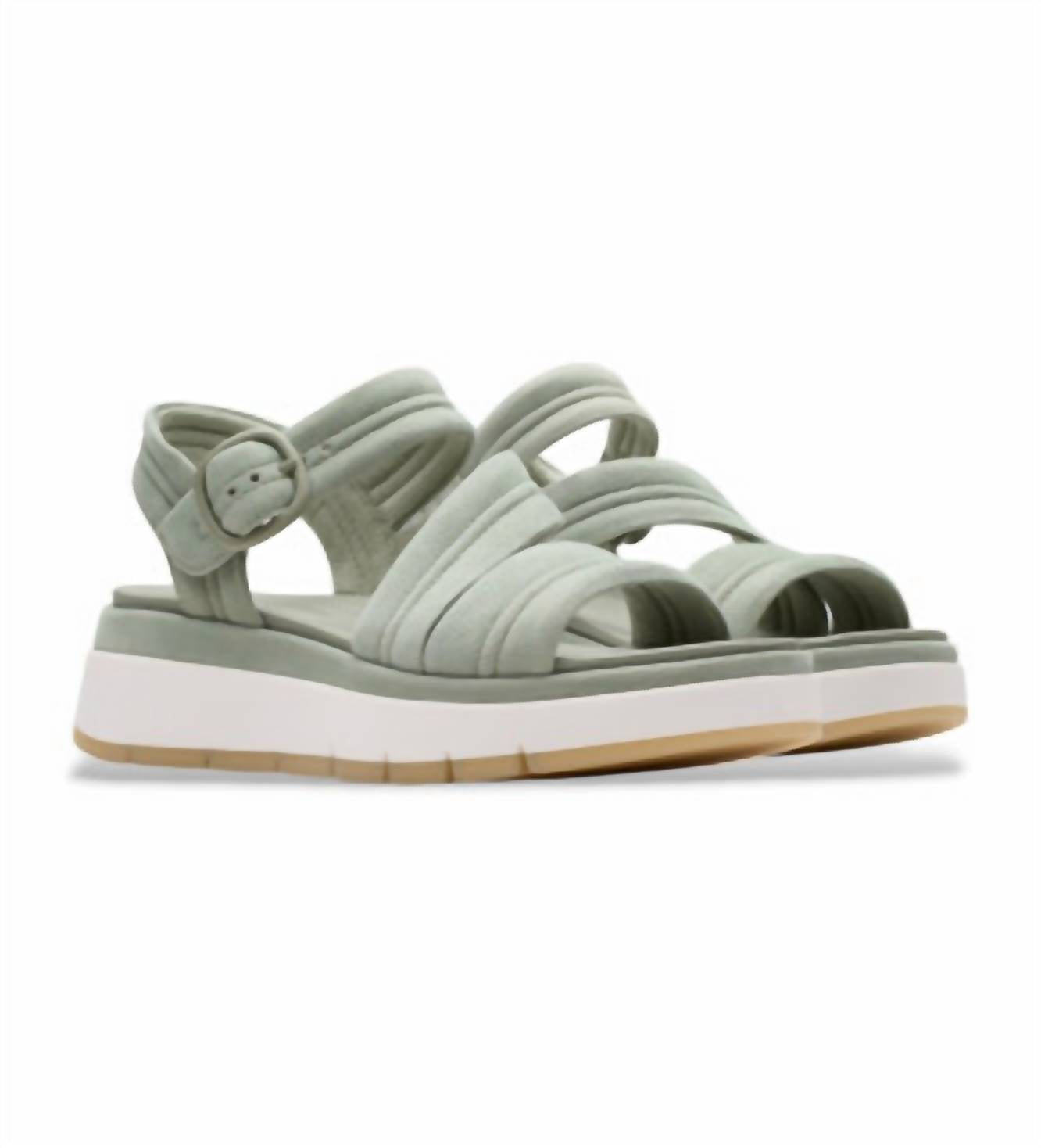 Clarks Women's Tuscan Strap Leather Sandals in light green suede - women's sandal - alternate view