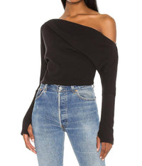 Free People Fuji Thermal Top in black - women's blouse