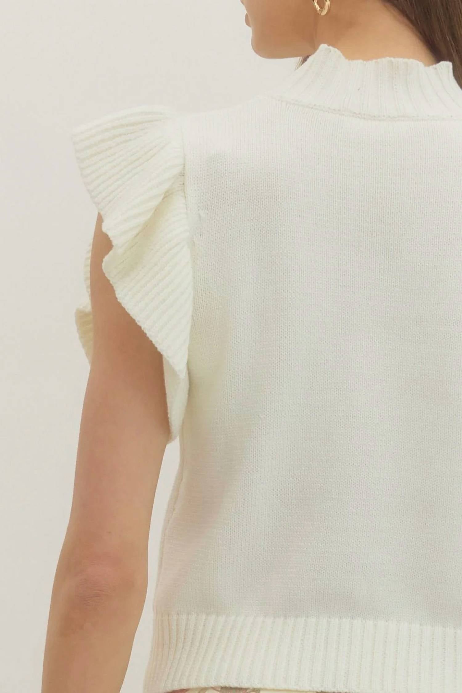 Entro - Lexi Ruffle Sleeve Knit Top
