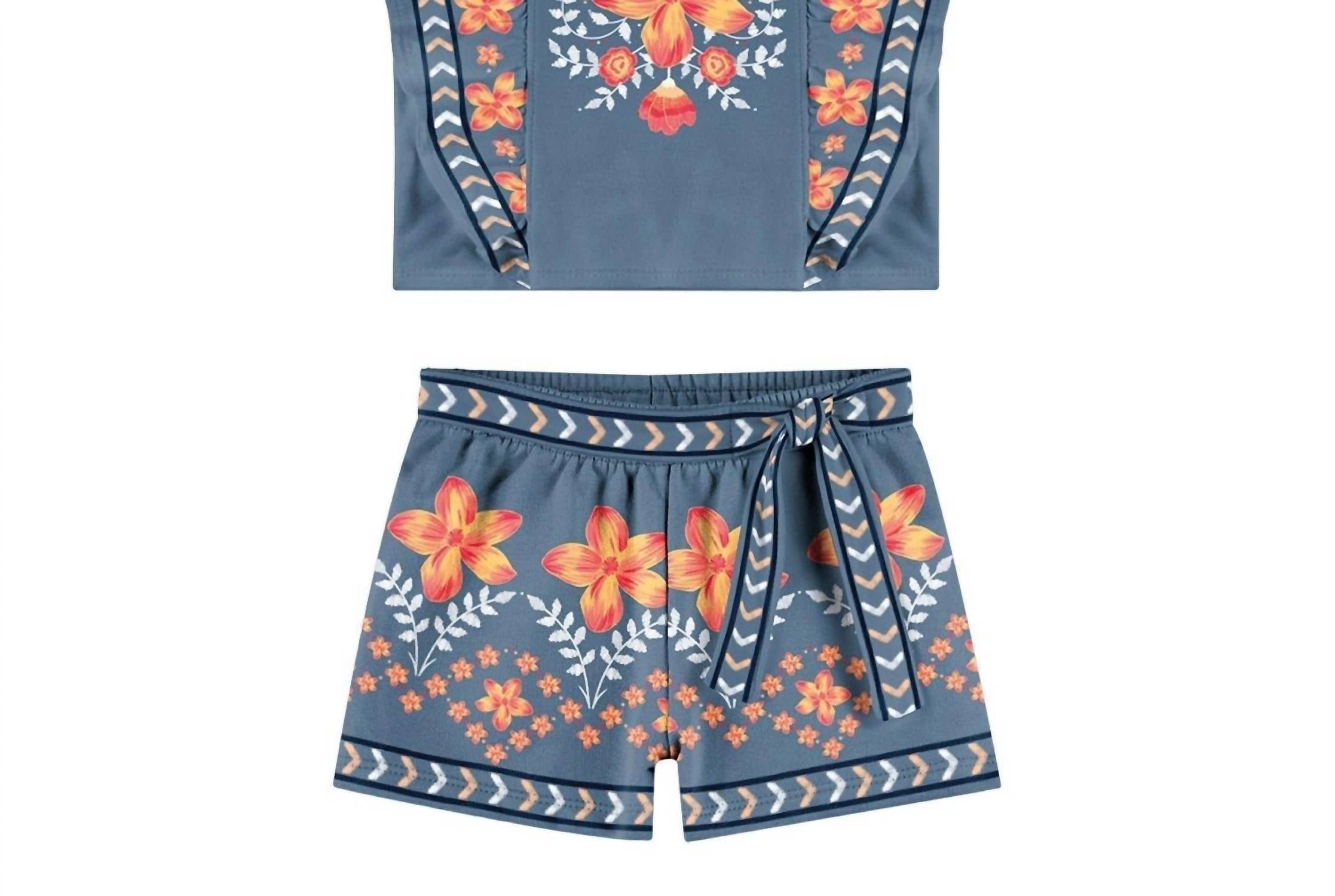 Nanai - Girl's Floral Short Set