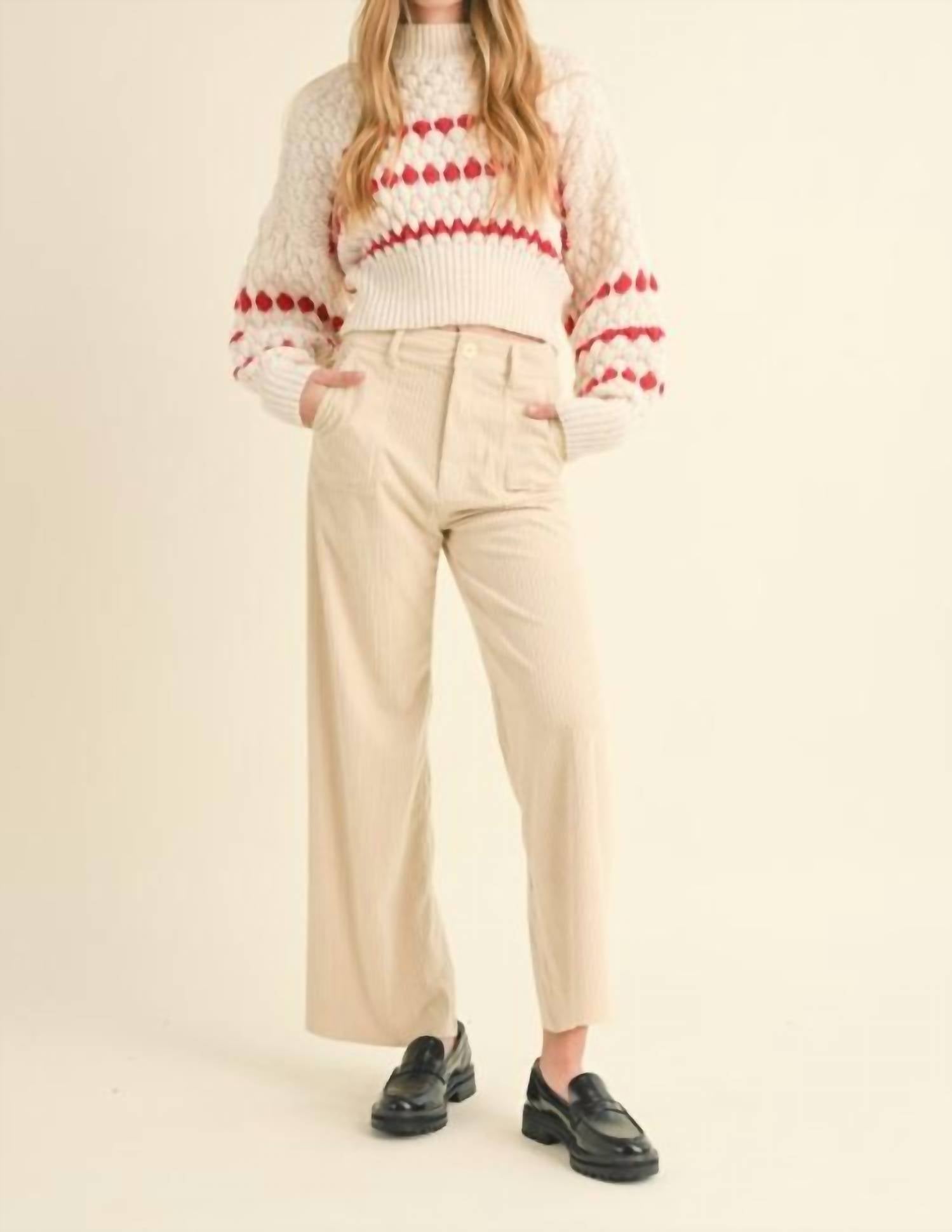 Miou Muse - Mixed Corduroy With Pocket Pants