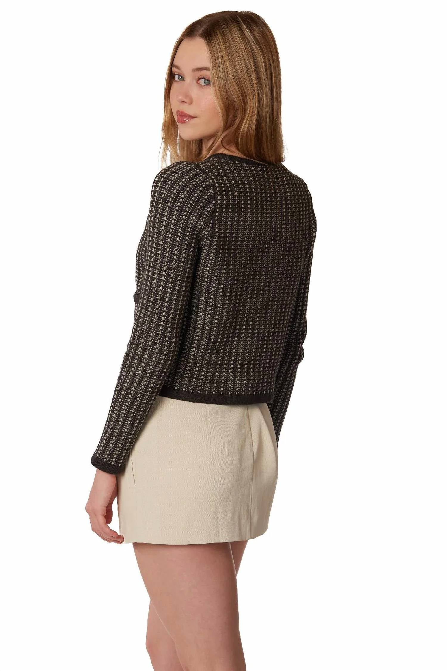 Theo The Label - tweed button cardigan