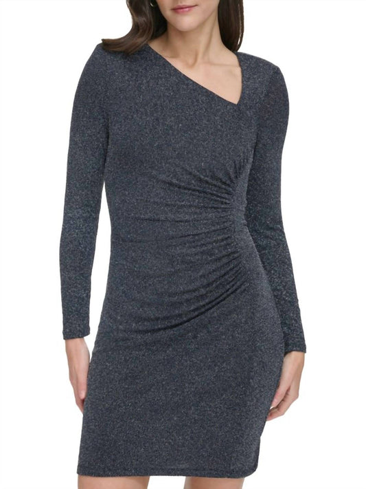 Vince Camuto - Asymmetric Metallic Long Sleeve Dress