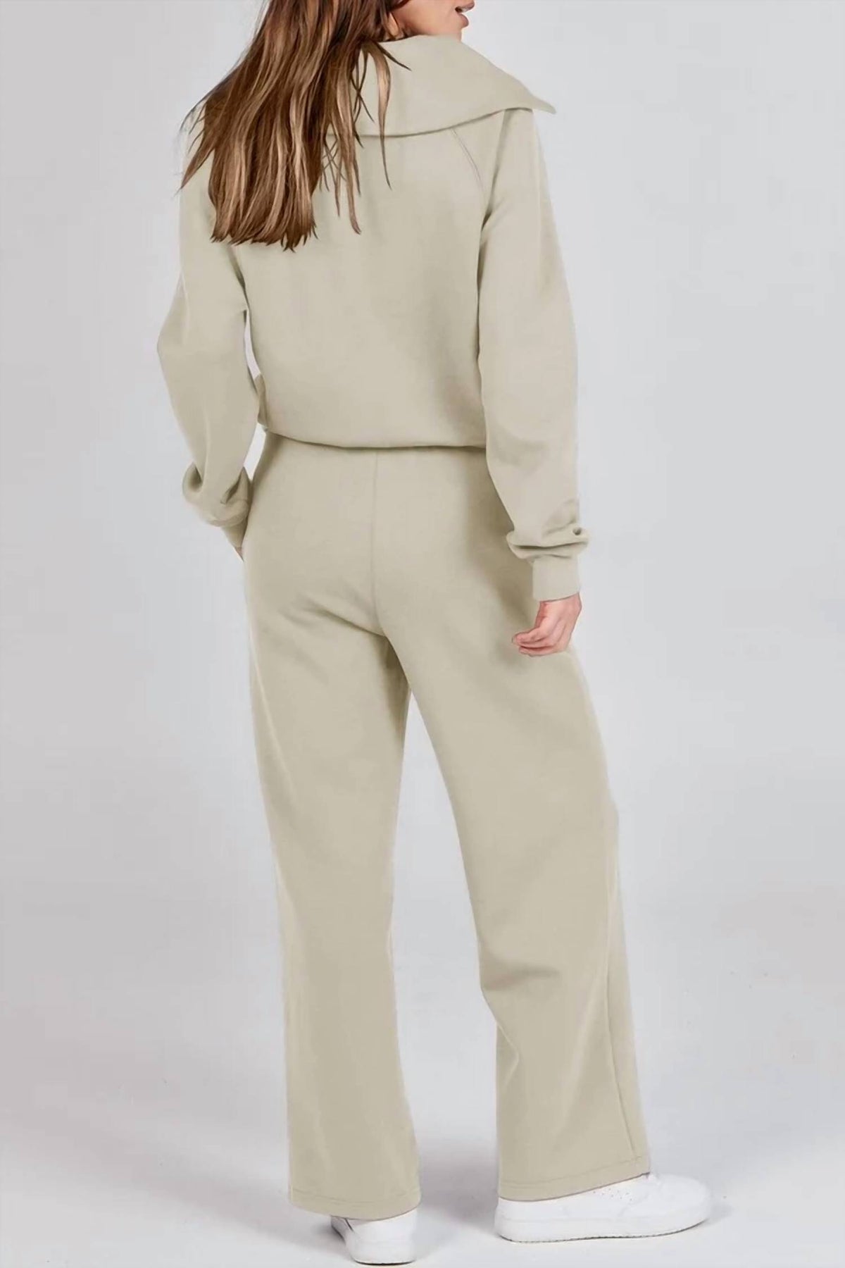Rosa Clothing - Daily Sweat Long Sleeve Sweatshirt Wide Leg Relaxed Pants Set