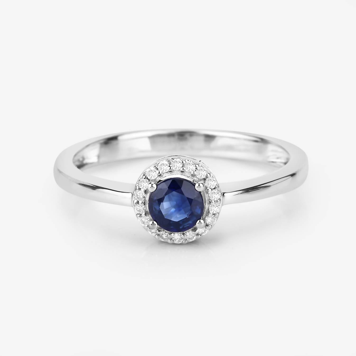 Diana M Jewels - Women's Round Natural Blue Sapphire Fashion Ring (0.52 Ct) - Delicate