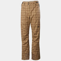 Helly Hansen Women's St. Moritz Insulated Pants 2.0 in warm tan houndstooth pattern - women's pants