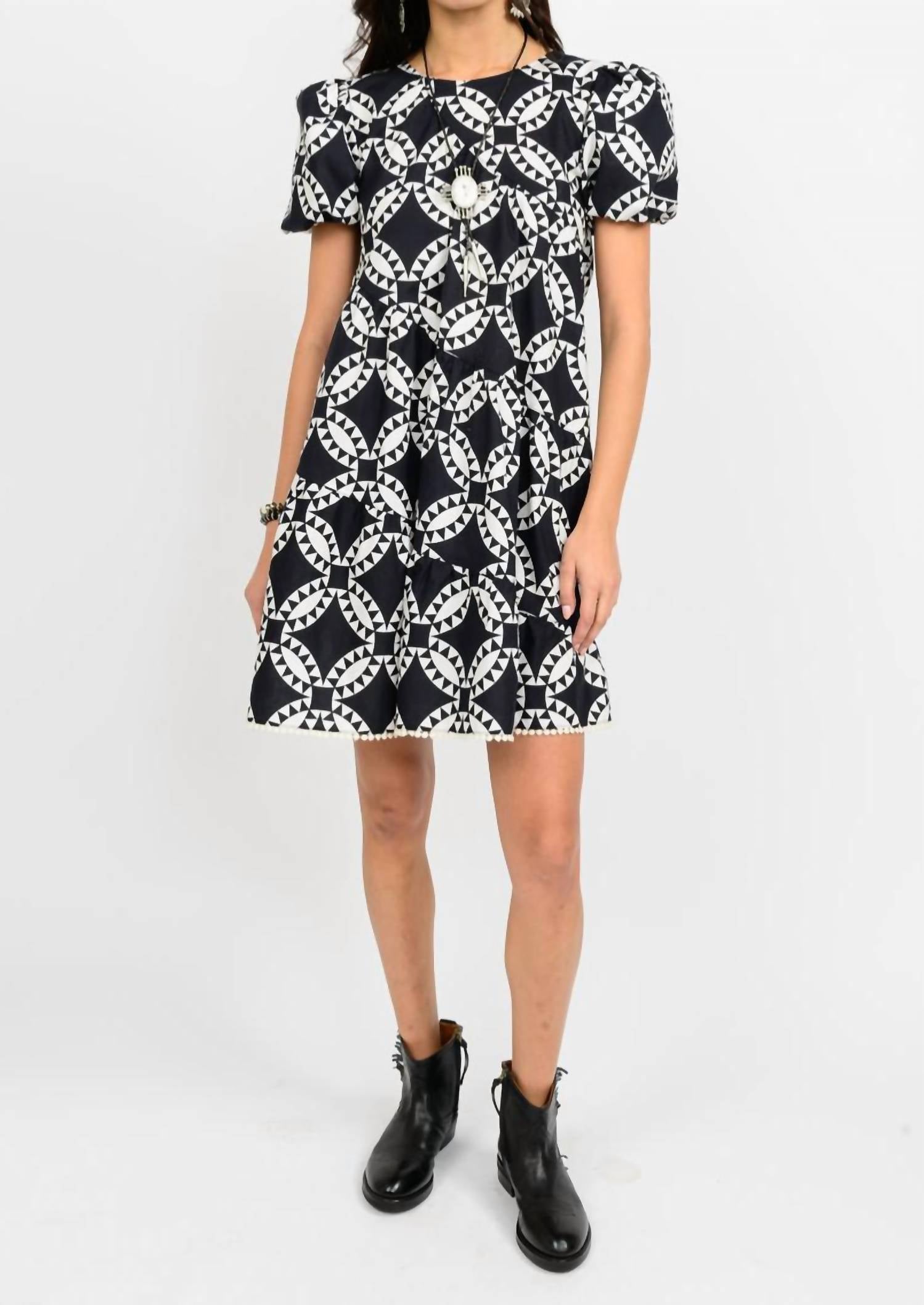 Uncle Frank - Puff Sleeve Swing Mini Dress