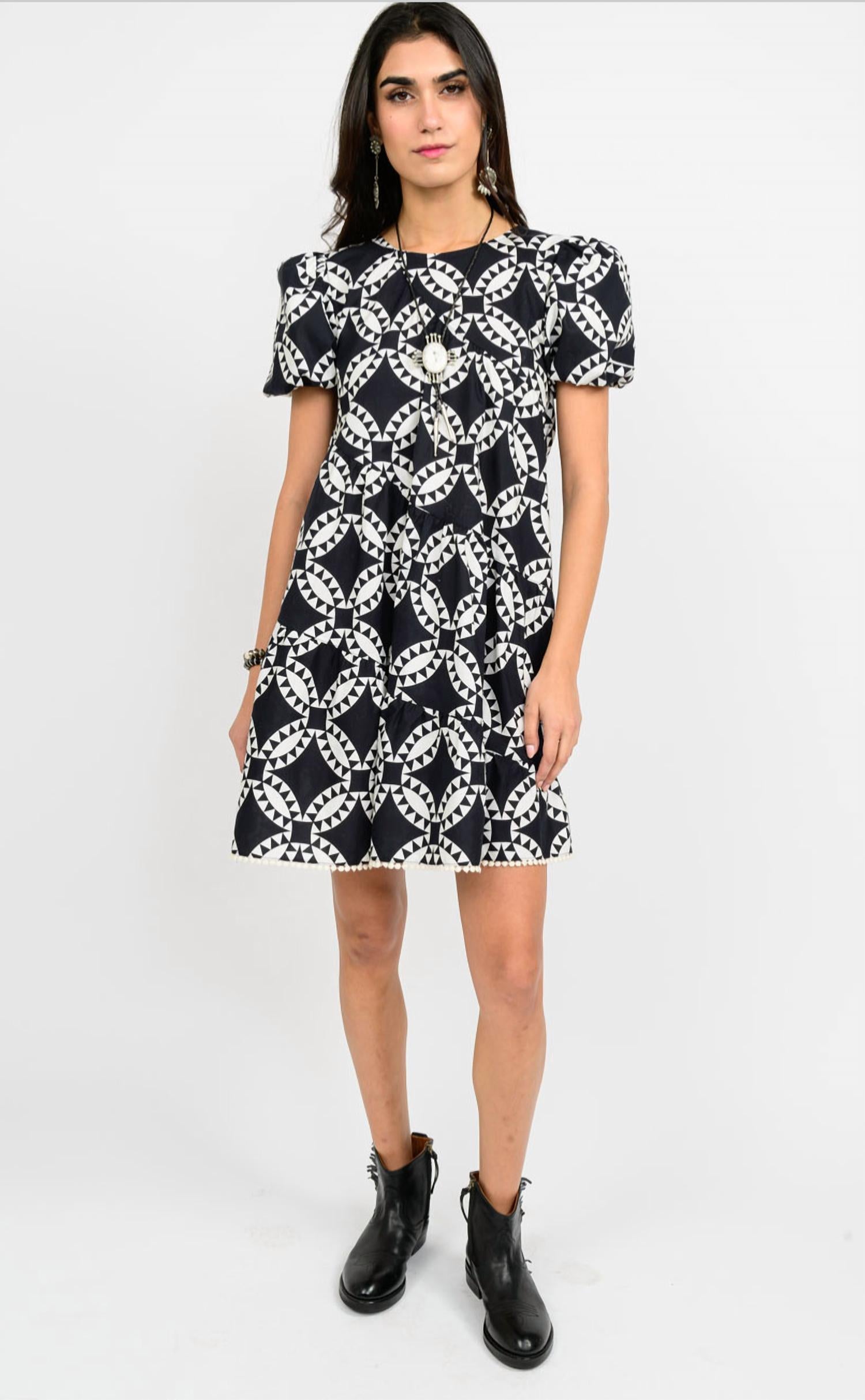 Uncle Frank - Puff Sleeve Swing Mini Dress