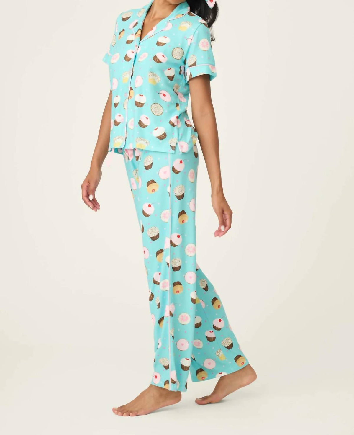 Pj Salvage - Sweet Life Cupcake Print 3-piece Pajama Set