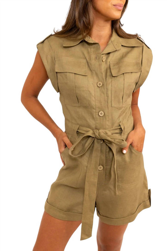 Karlie - POE SAFARI LINEN ROMPER