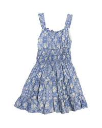 Flowers By Zoe - Girls Bandana Ruched Body Ruffle Hem Dress