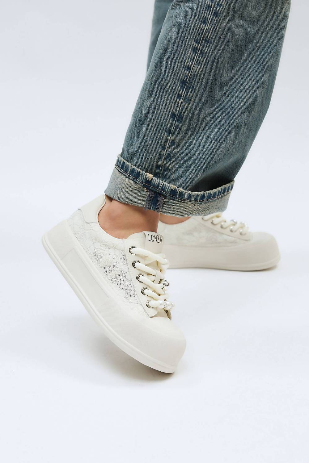 Lonza Women's Synda Low Top Sneakers in white - women's sneaker - view 8