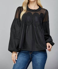 Fate Mixed Emotions Blouse in black - women's blouse