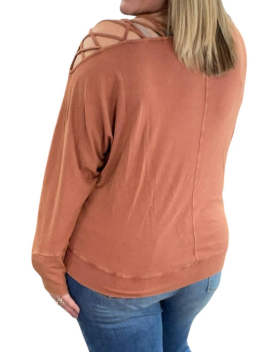 White Birch - Criss Cross Shoulder Pullover Top