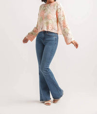Papillon - Floral Crochet Overlay Sweater