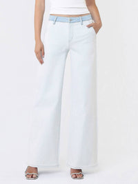 Vervet By Flying Monkey - Contrast Waistband Stripe Jean