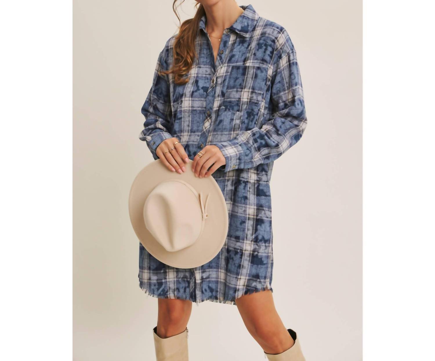In February - Mineral Wash Plaid Dress