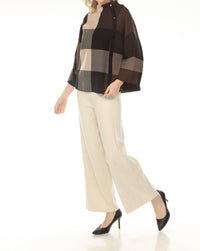 Joseph Ribkoff - Checkered Mock Neck Sweater