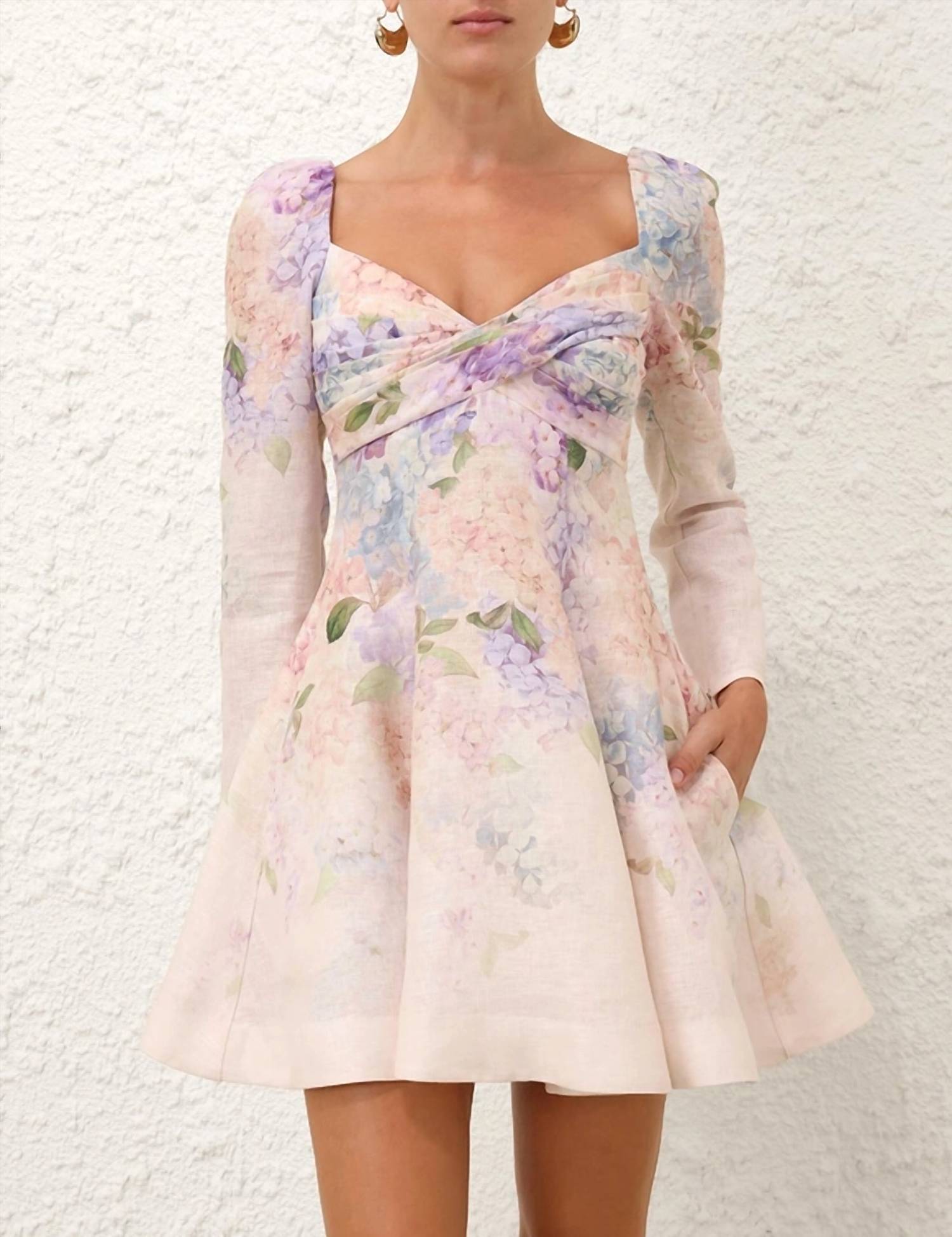 Zimmermann - DAWNING PUFF SLEEVE MINI DRESS