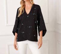 Karen Kane - Bracelet Sleeve Embellished Asymmetric Top