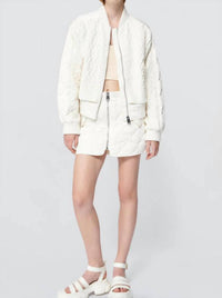 SIMKHAI Rollins Bomber Jacket in eggshell - women's jacket