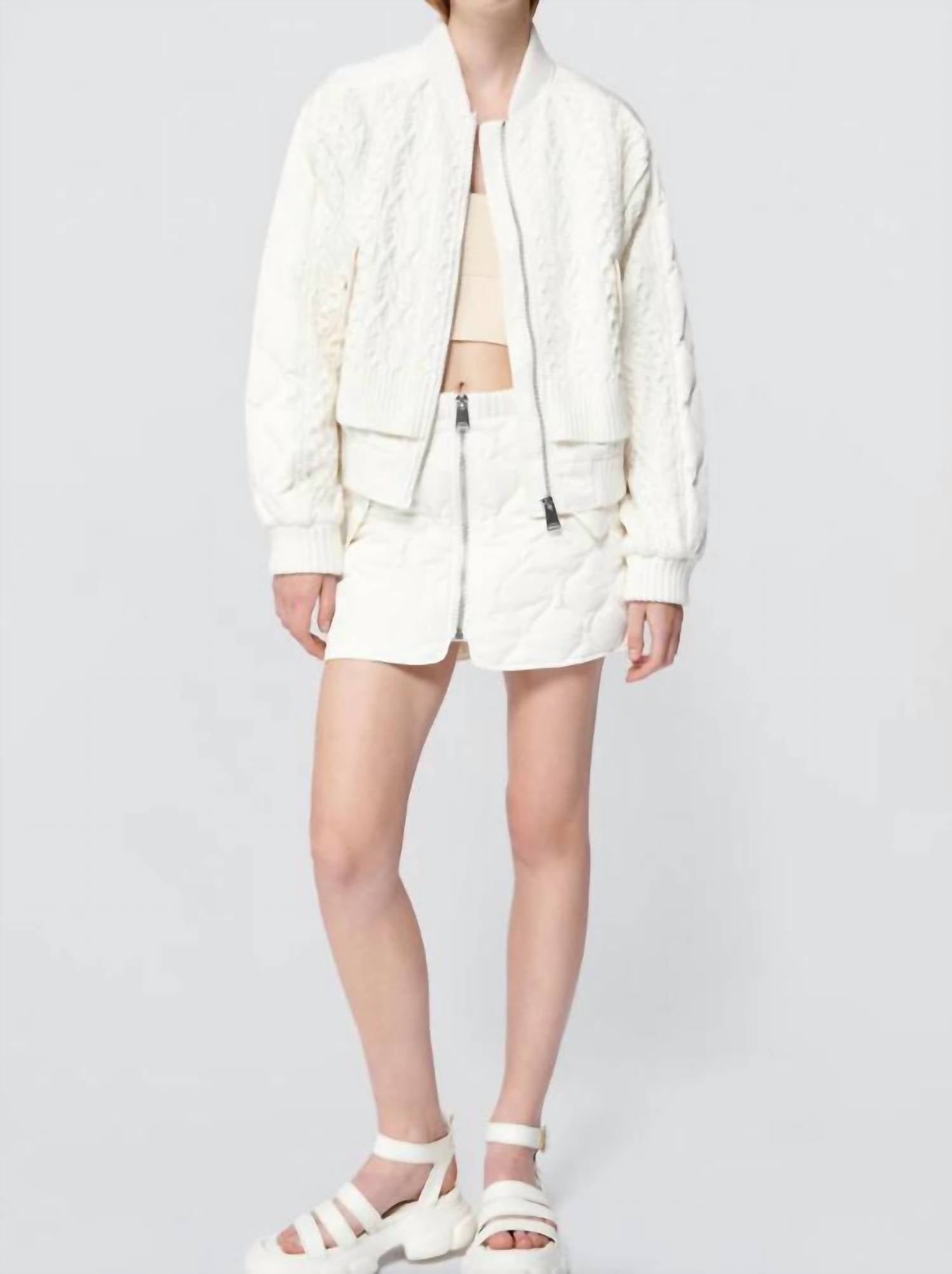 SIMKHAI Rollins Bomber Jacket in eggshell - women's jacket