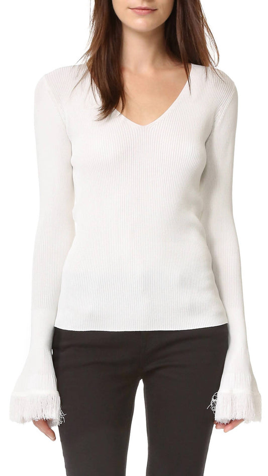 Derek Lam 10 Crosby - V-NECK RIBBED SWEATER