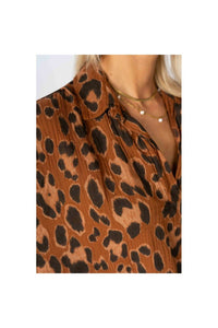 Look Mode Usa - Cheetah Print High Low Pullover Top