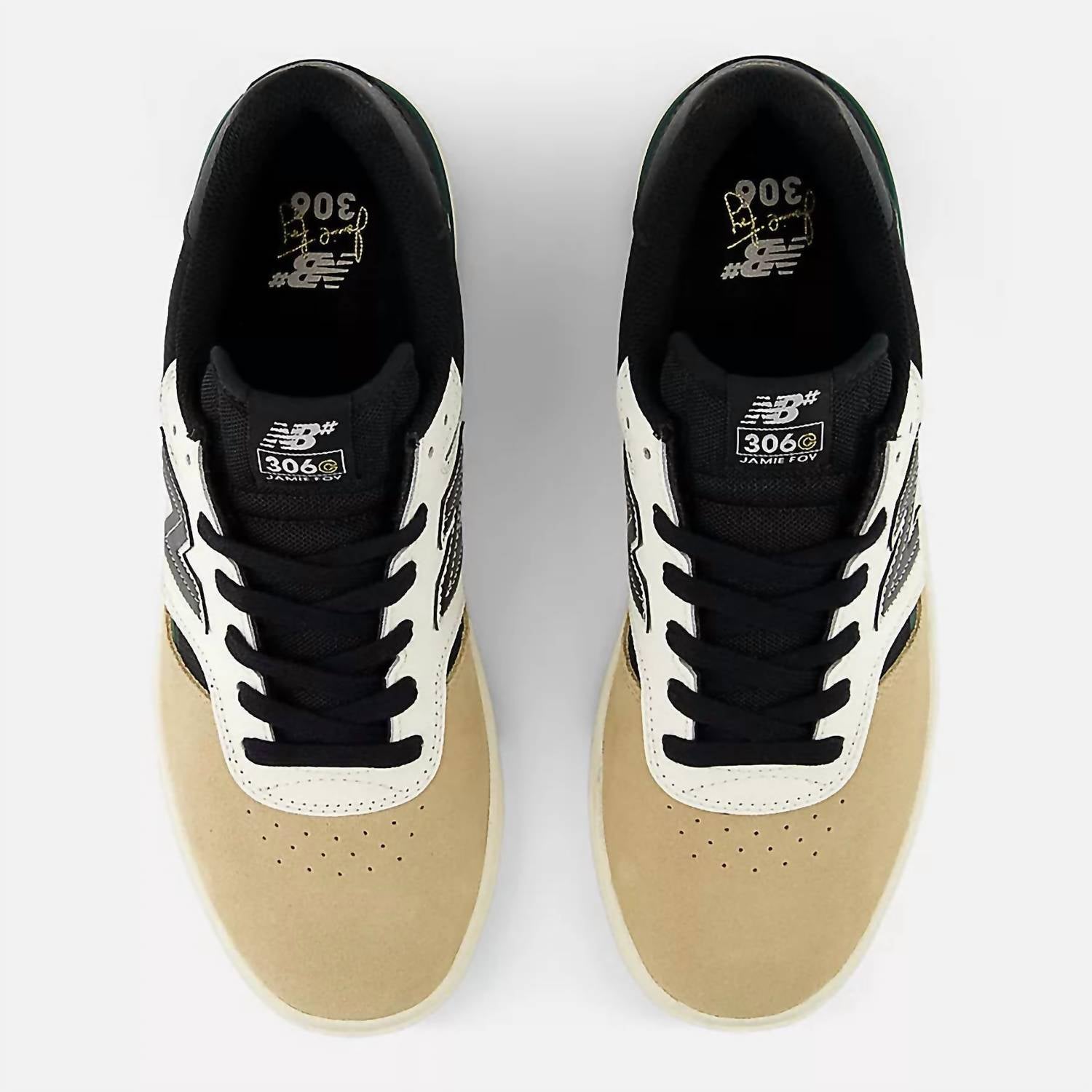 New Balance Men's Numeric Jamie Foy 306 Cup Shoes in incense black - men's sneaker - detail view
