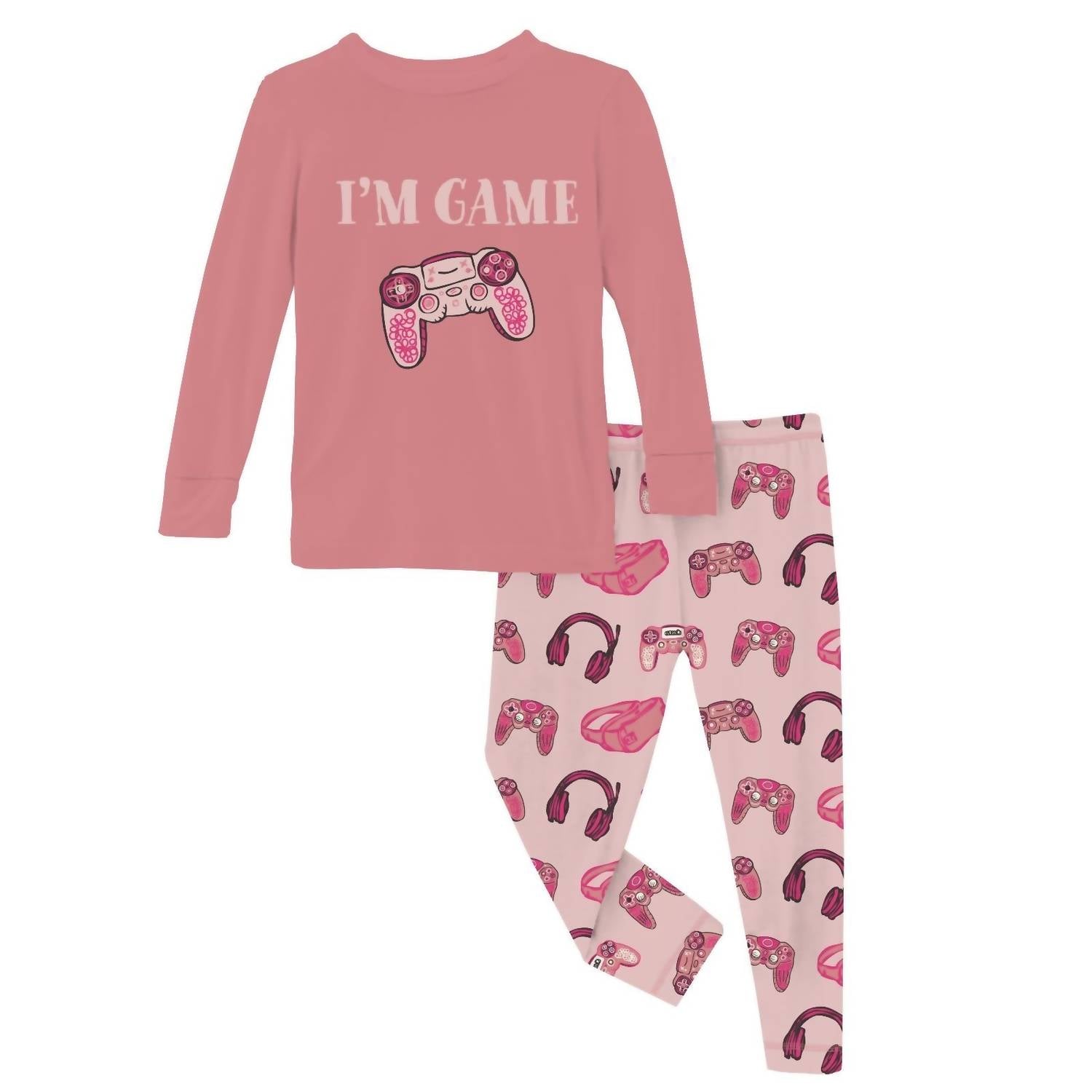 Kickee - Kid's Long Sleeve Graphic Tee Pajama Set
