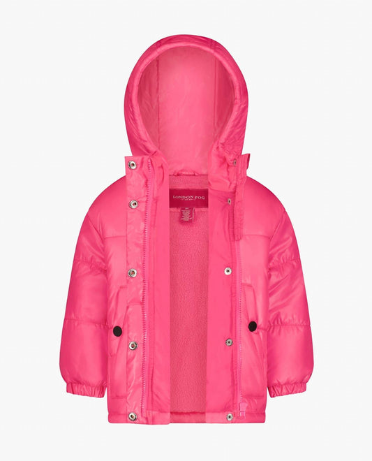 London Fog - Toddler Girls Zip-front Heavy Weight Puffer Jacket