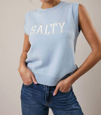 Sunday Edition - Salty Sleeveless Knit Sweater Vest