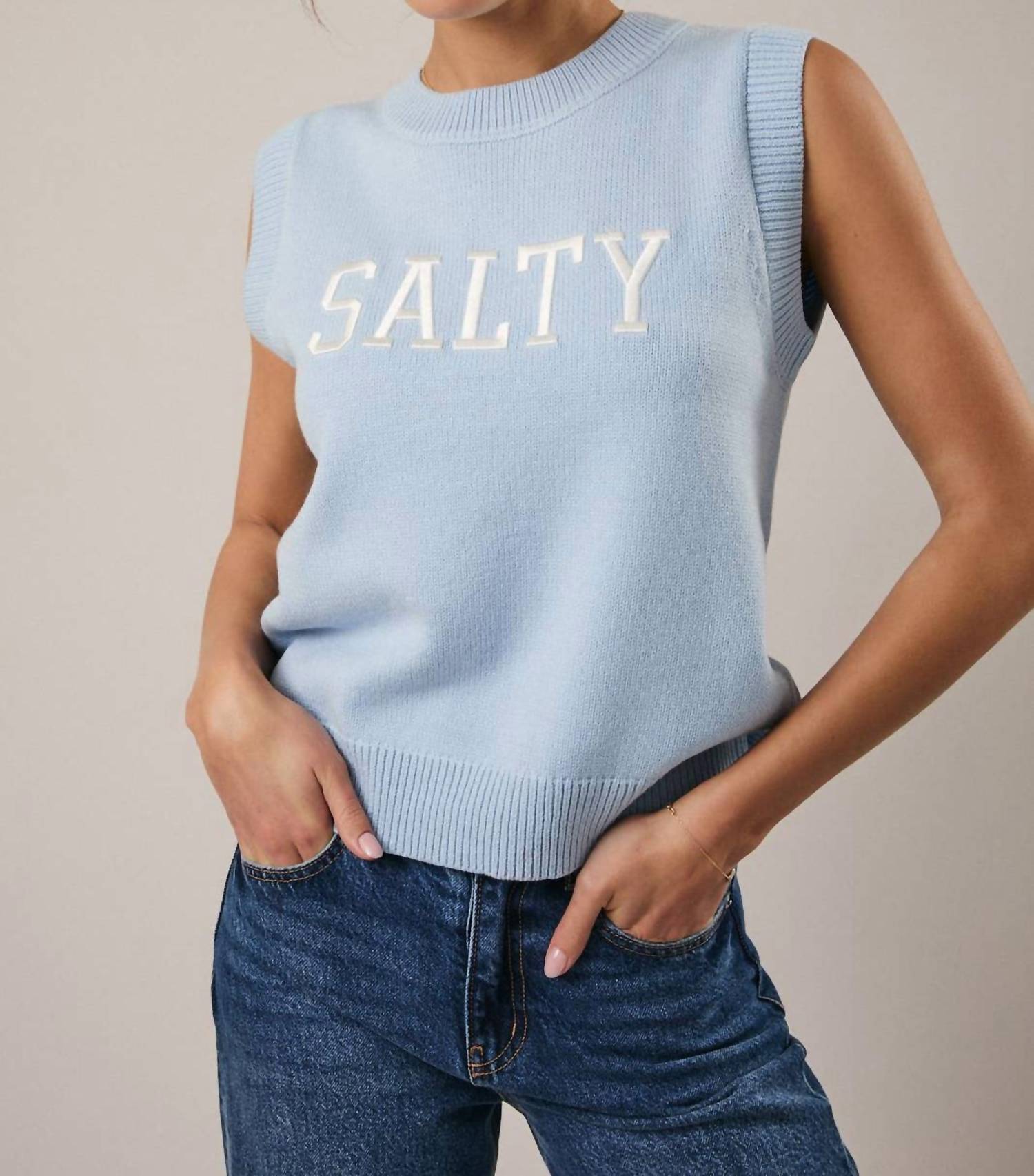 Sunday Edition - Salty Sleeveless Knit Sweater Vest