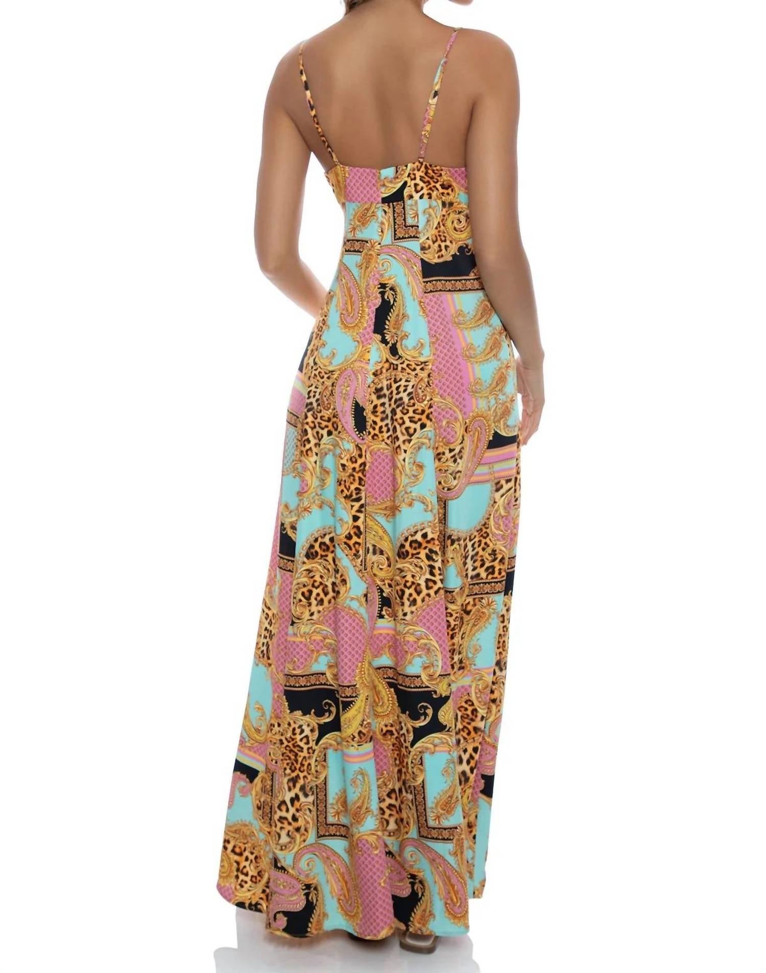 Luli Fama - Miami Daydream Chain Bralette Side Slit Maxi Dress