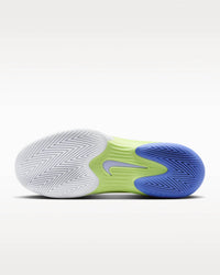 NIKE Women's Vapor 12 Hard Court Tennis Shoes in light liquid lime sapphire white volt tint - women's shoe - detail view