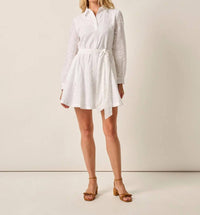 Johnnie-O - Jenna Embroidered Flared Shirt Dress