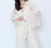 Blueberry - Tie Front Shrug
