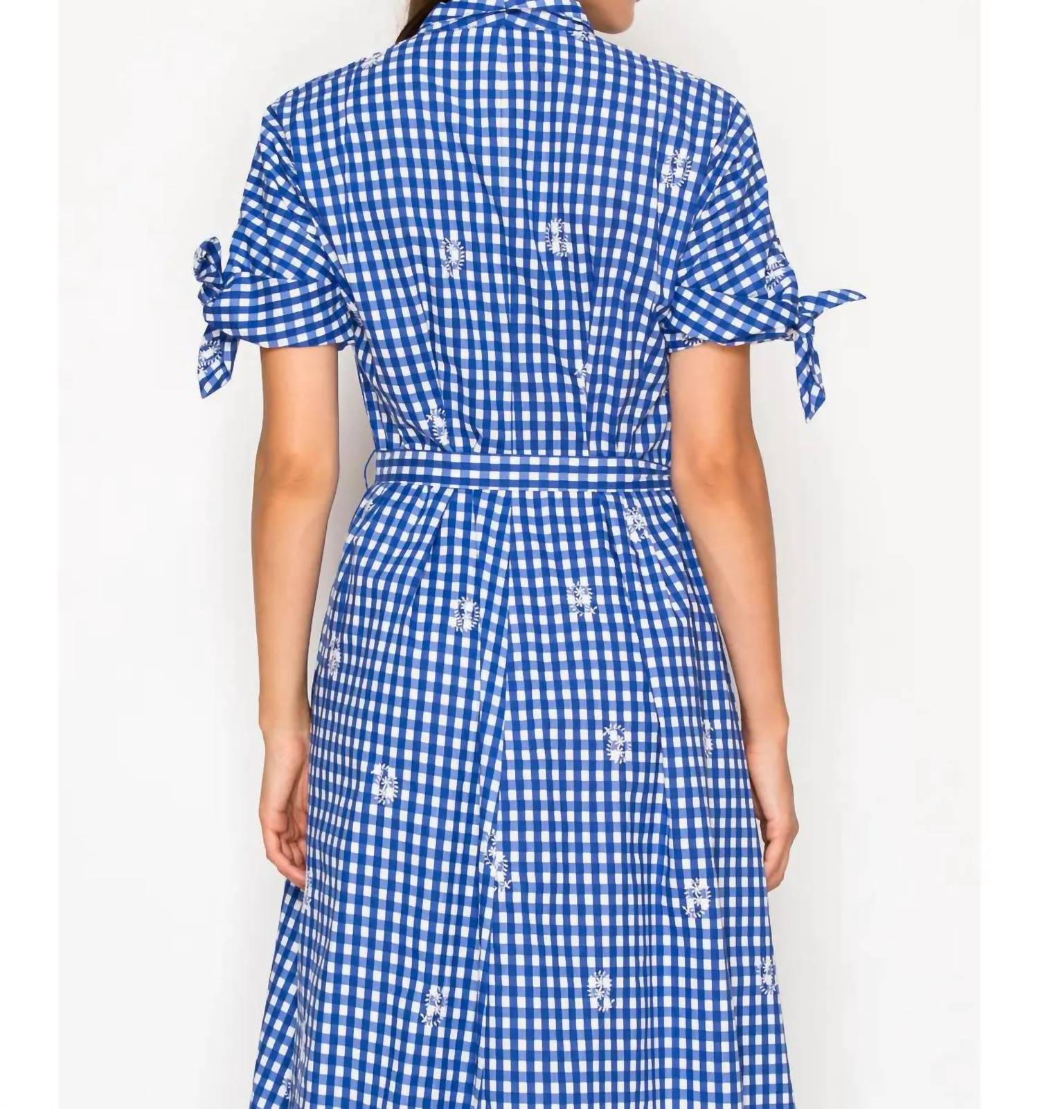 Meet Me In Santorini - Azure Lace Shirt Midi Dress