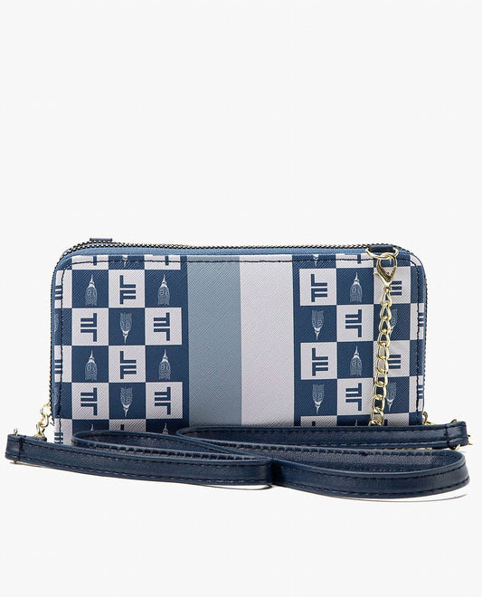 London Fog - Women's Diana Signature Double Zip Crossbody Bag And Wallet Combo