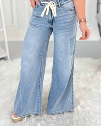 Judy Blue Palazzo Denim With Shadow Pockets Jean in light wash - women's jeans
