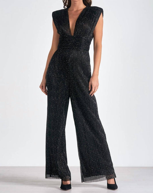 Elan - Women's Sleeveless Crinkle Jumpsuit