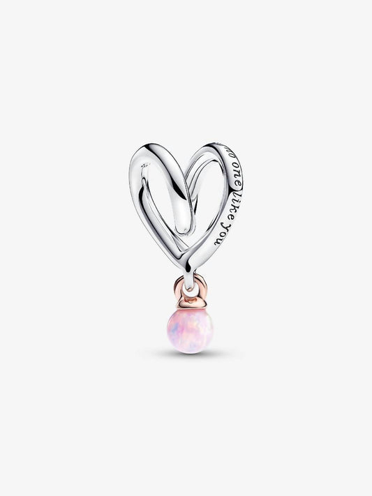Pandora - Two-tone Wrapped Heart Charm Sterling silver, 14k rose gold plating charm only
