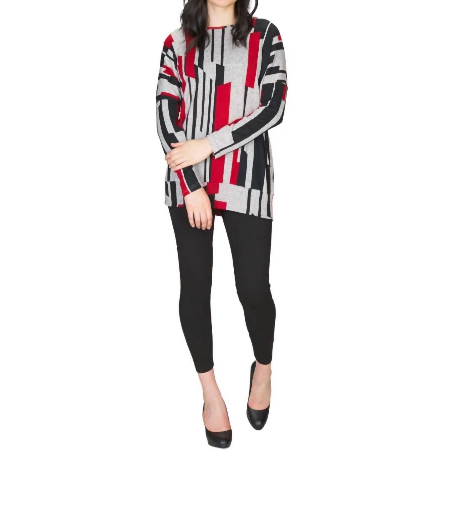 Papillon - Linear Print Oversized Sweatshirt