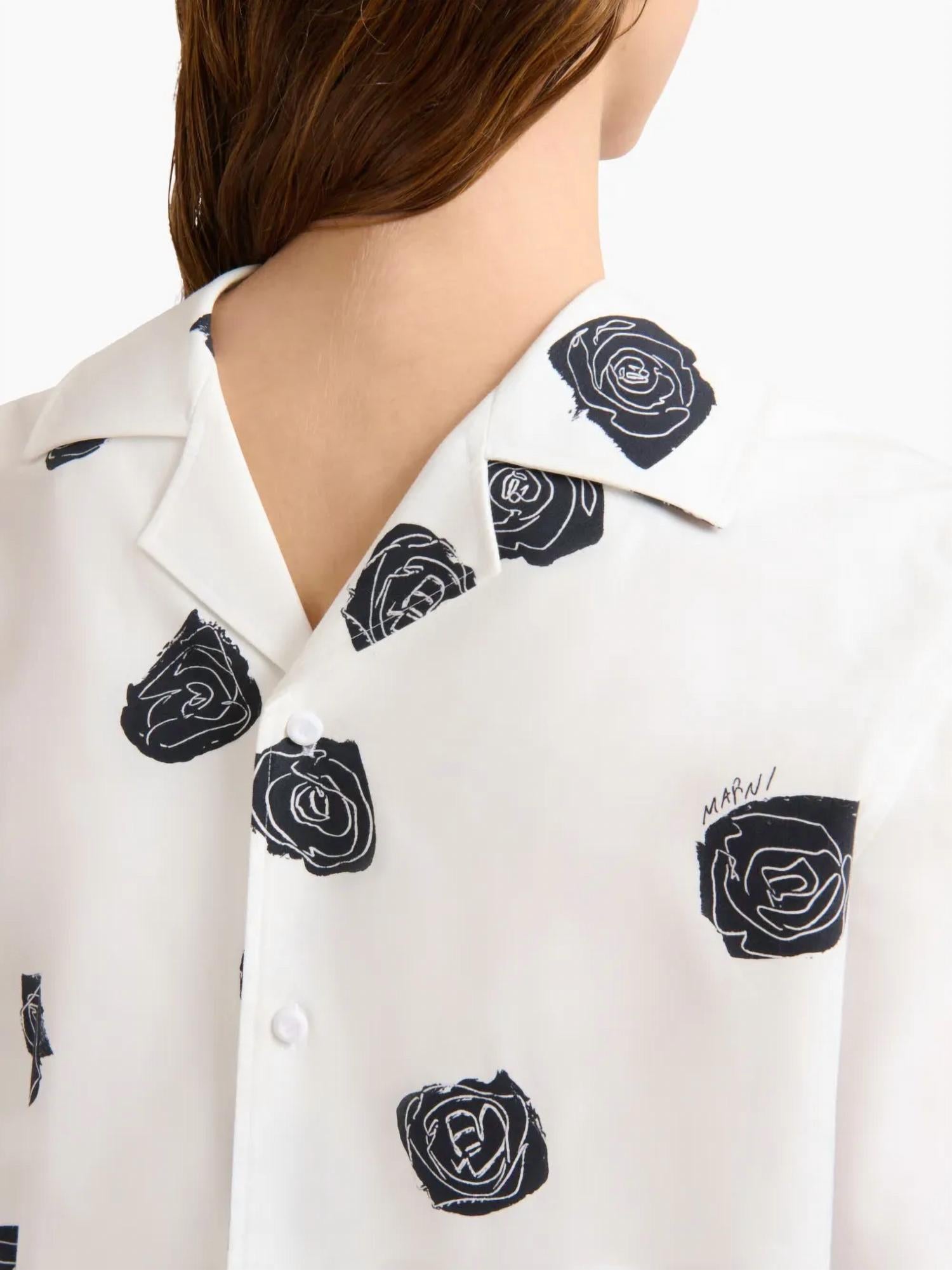 MARNI Andromeda Heavy Poplin Shirt in lily white - women's shirt - alternate view