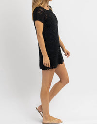 Olivaceous - SAROS UNLINED CROCHET MINI DRESS