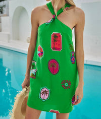 Sugarlips - Tropical Postcard Halter Mini Dress