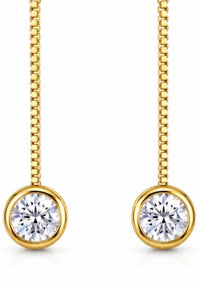 No Whining Designing - Women's Crystal Chain Drop Earrings