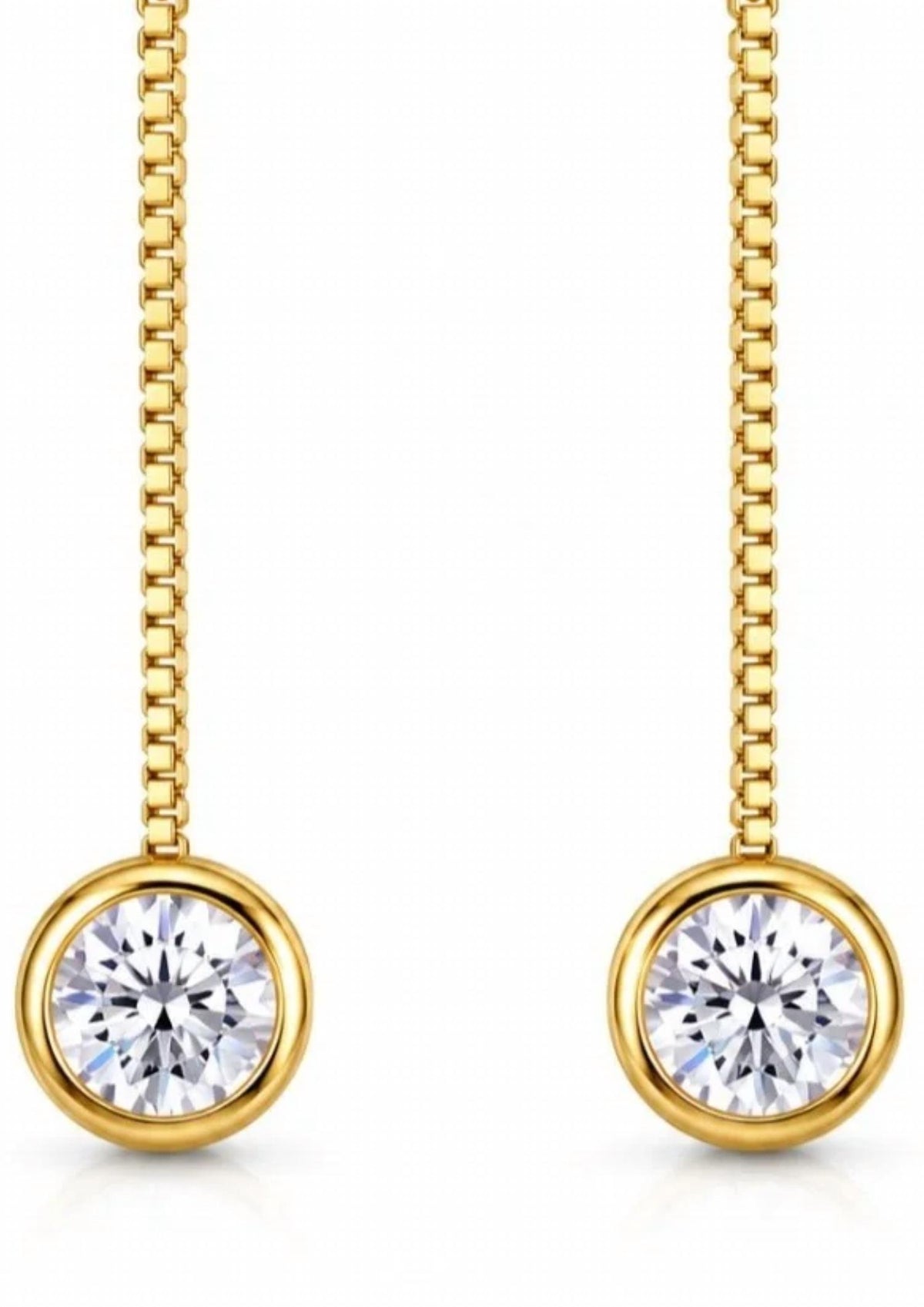 No Whining Designing - Women's Crystal Chain Drop Earrings