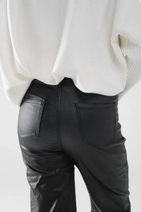 Q2 - Faux Leather Wide Leg Pants