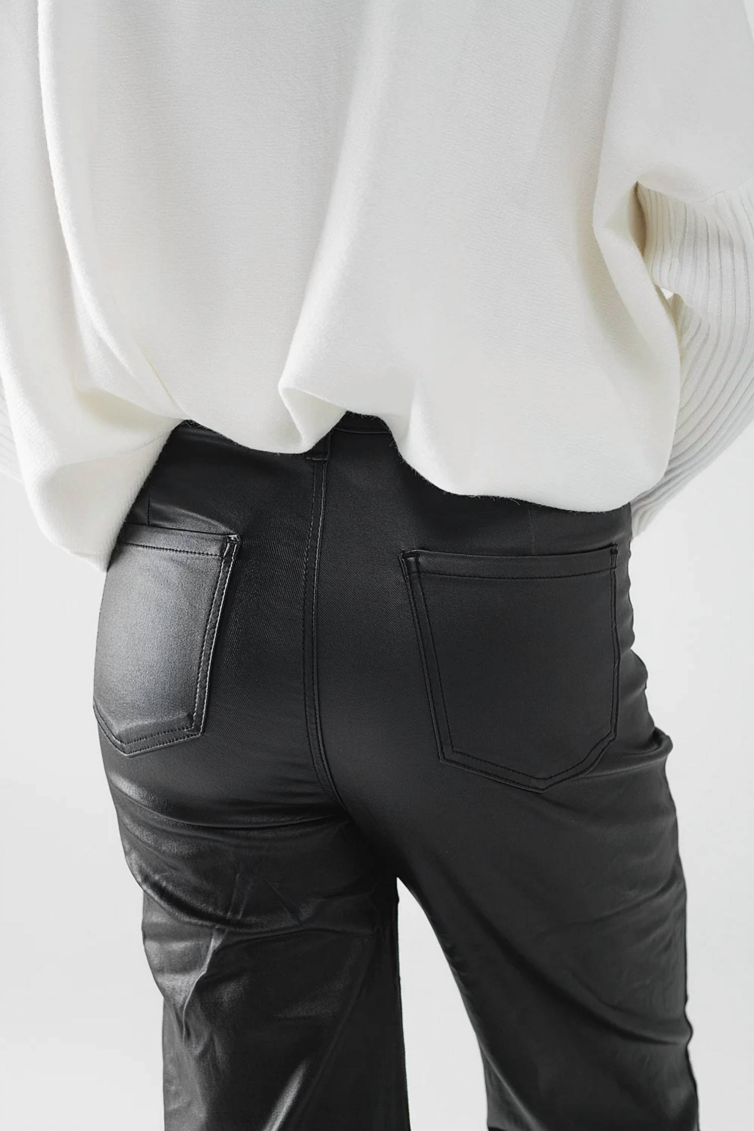 Q2 - Faux Leather Wide Leg Pants